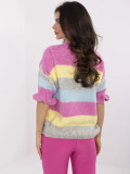 Gray and Pink Striped Sweater