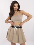Beige Mini Skirt with Lining