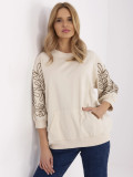 Elegant Embroidered Blouse in Light Beige
