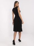 Elegant Midi Dress with Brooch