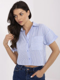 White Striped Shirt with Short Sleeves