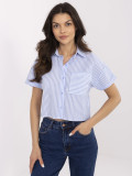 White Striped Shirt with Short Sleeves