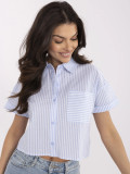 Elegant Blue Short Sleeve Shirt