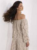 Elegant Beige Blouse with Lace