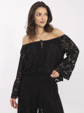 Elegant Black Blouse with Lace