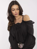 Elegant Black Blouse with Ruffles