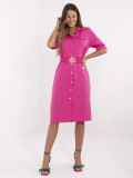Elegant Fuchsia Shirt Dress