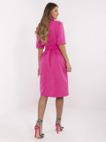 Elegant Fuchsia Shirt Dress