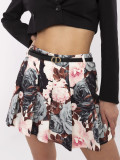 Elegant Black Floral Shorts