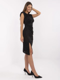 Elegant Midi Dress with Application