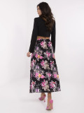 Black Floral Midi Skirt