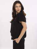 Elegant Black Blouse with V-Neck