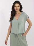 Comfortable Blouse in Pistachio Color