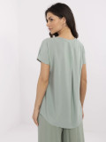 Comfortable Blouse in Pistachio Color