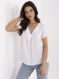 White V-Neck Blouse