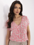 Pink V-Neck Blouse