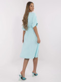 Mint Green Midi Dress with Short Sleeves