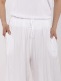 White Wide Leg Viscose Trousers