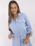 Summer Shirt Dress in Light Blue