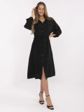 Stylish Black Midi Dress with Long Sleeves