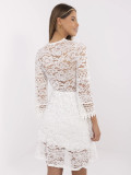 White Flared Dress with 3/4 Sleeves