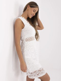 White Flared Dress with V-Neck