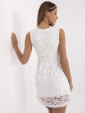 White Flared Dress with V-Neck