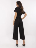 Elegant Black Jumpsuit with Short Sleeves