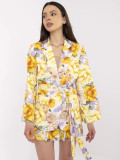 Elegant Yellow Set with Floral Pattern