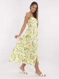 Maxi Dress with Flared Cut in Ecru