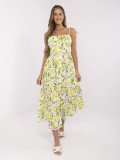 Maxi Dress with Flared Cut in Ecru