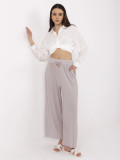 Beige Wide Leg Trousers