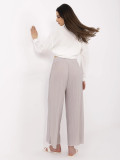 Beige Wide Leg Trousers