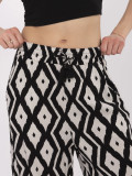 Elegant Black Pants with Geometric Pattern