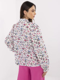 Elegant White Blouse with Floral Pattern