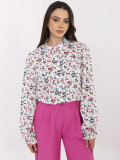 Elegant White Blouse with Floral Pattern