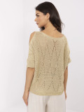 Elegant gold sweater with 3/4 sleeves