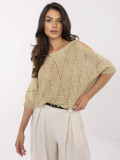 Elegant gold sweater with 3/4 sleeves