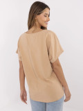 Stylish Short Sleeve T-Shirt in Camel Color