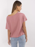 Stylish Short Sleeve T-Shirt in Dark Pink
