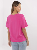Stylish Short Sleeve T-Shirt in Dark Pink