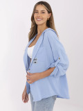 Blue Hooded Blouse