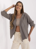 Gray Hoodie Blouse