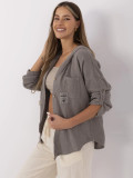 Gray Hoodie Blouse