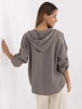 Gray Hoodie Blouse