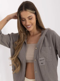 Gray Hoodie Blouse
