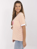 Comfortable Orange Blouse with V-Neck