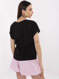 Stylish Black T-Shirt with Application
