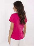 Pink T-Shirt with Application and Rhinestones