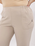 Beige High-Waisted Pants